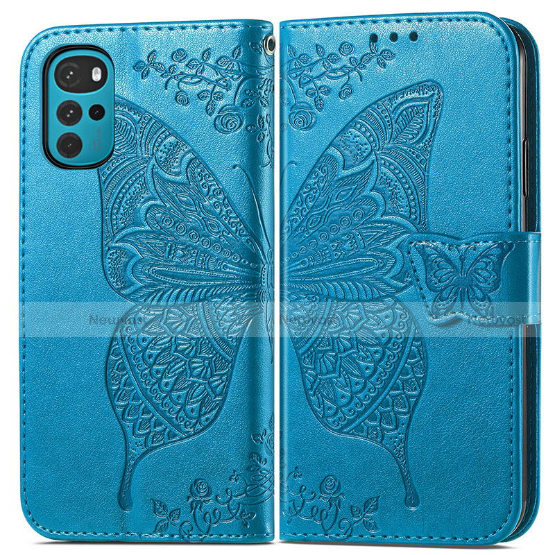 Leather Case Stands Butterfly Flip Cover Holder for Motorola Moto G22