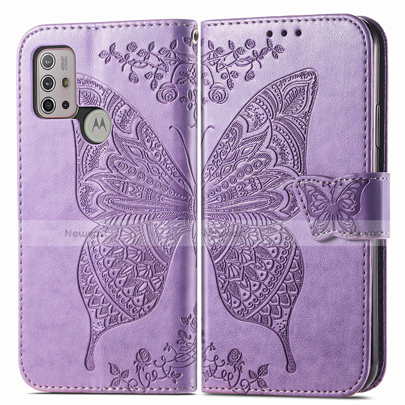 Leather Case Stands Butterfly Flip Cover Holder for Motorola Moto G30