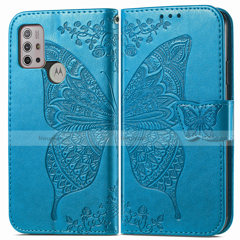 Leather Case Stands Butterfly Flip Cover Holder for Motorola Moto G30