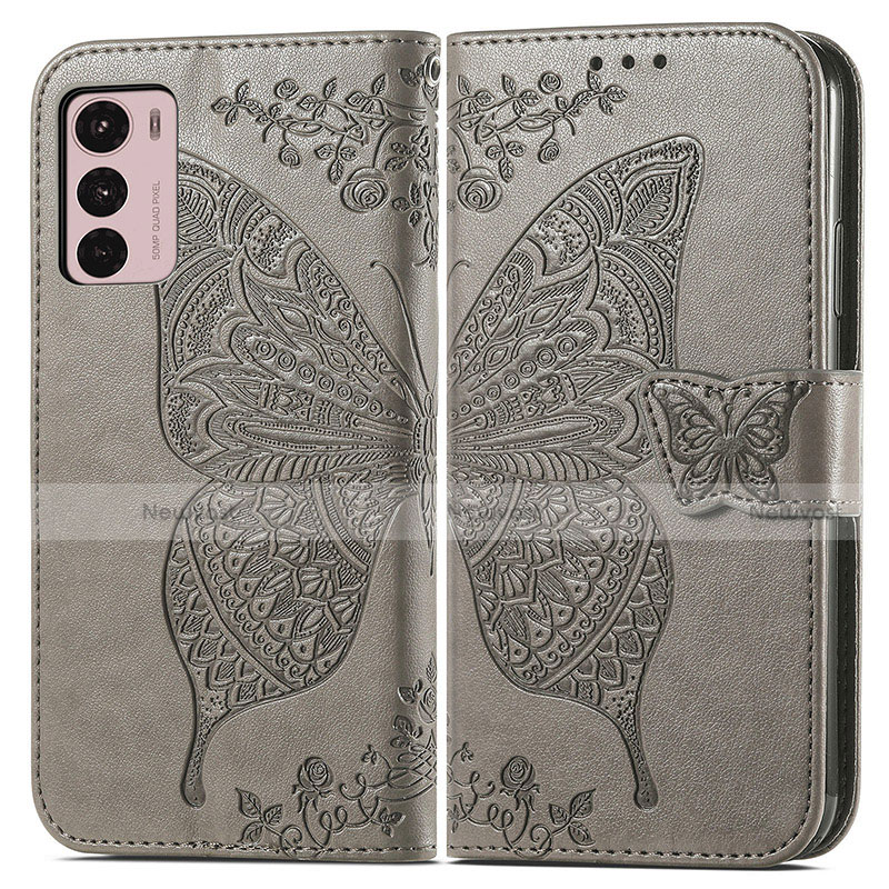 Leather Case Stands Butterfly Flip Cover Holder for Motorola Moto G42