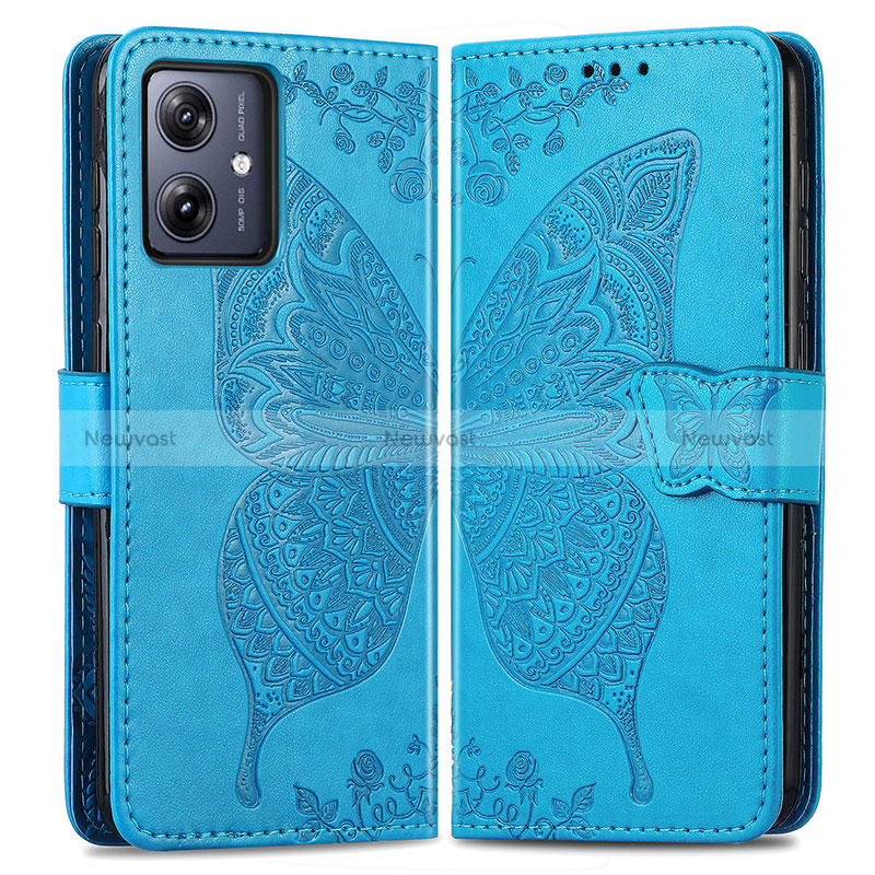 Leather Case Stands Butterfly Flip Cover Holder for Motorola Moto G54 5G