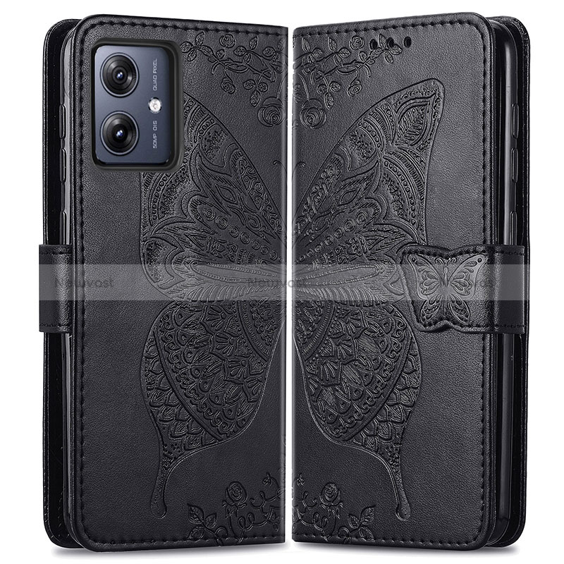 Leather Case Stands Butterfly Flip Cover Holder for Motorola Moto G54 5G