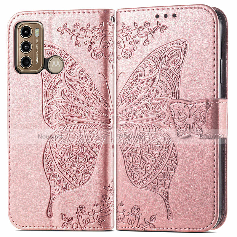 Leather Case Stands Butterfly Flip Cover Holder for Motorola Moto G60