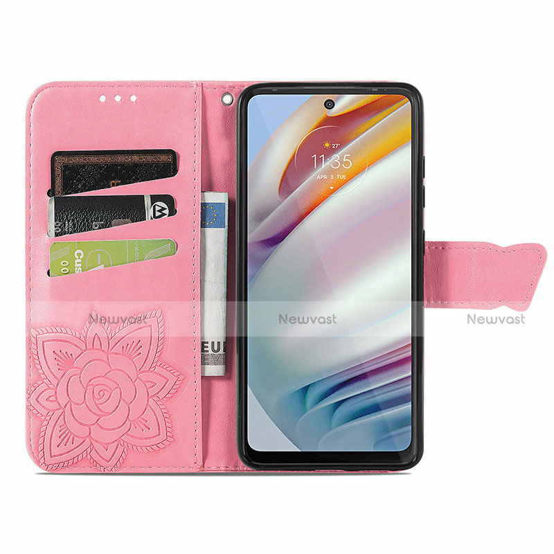 Leather Case Stands Butterfly Flip Cover Holder for Motorola Moto G60