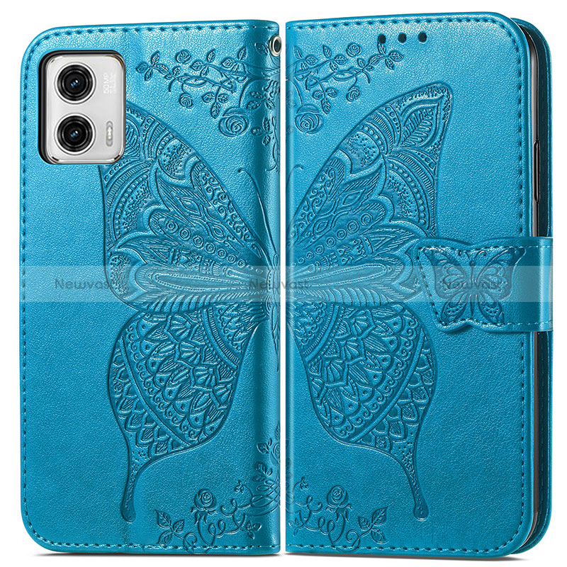 Leather Case Stands Butterfly Flip Cover Holder for Motorola Moto G73 5G
