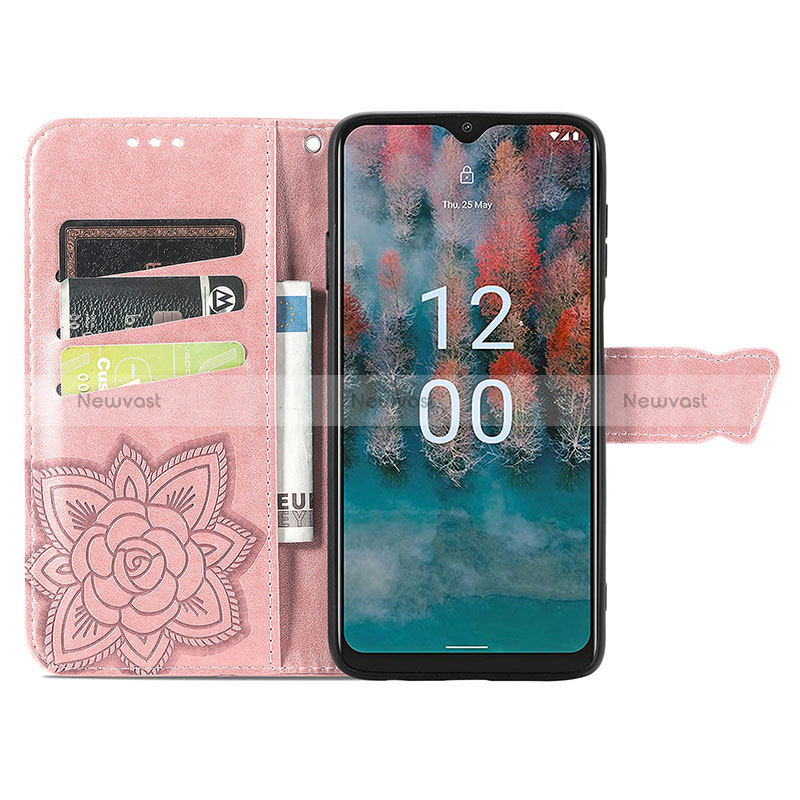 Leather Case Stands Butterfly Flip Cover Holder for Nokia C12