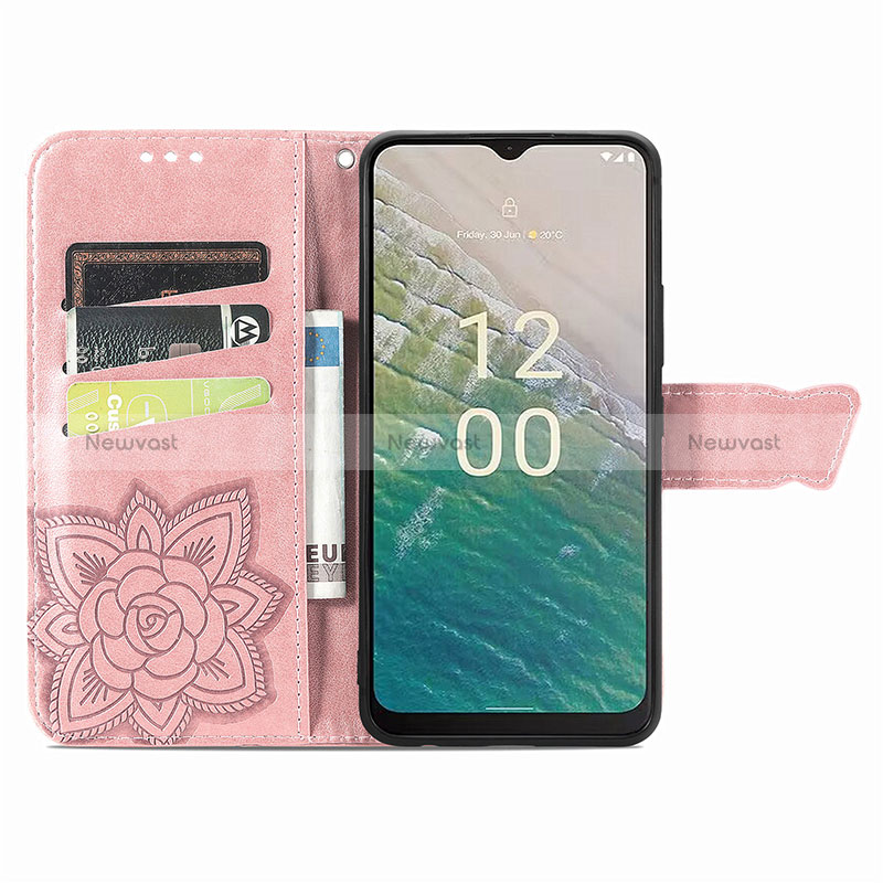 Leather Case Stands Butterfly Flip Cover Holder for Nokia C32