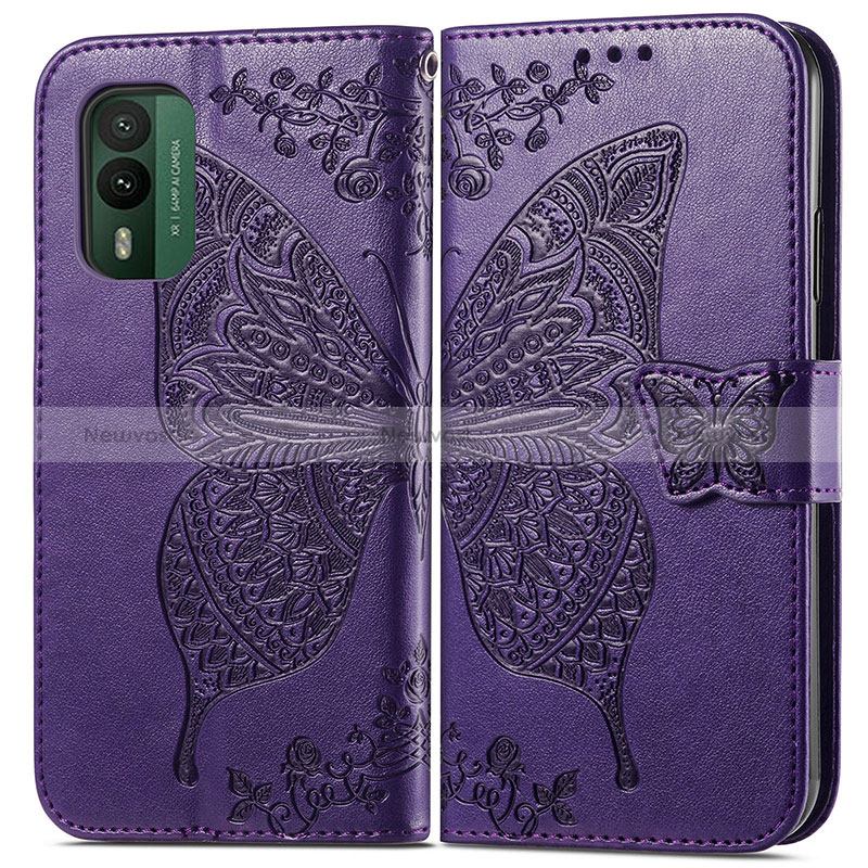 Leather Case Stands Butterfly Flip Cover Holder for Nokia XR21