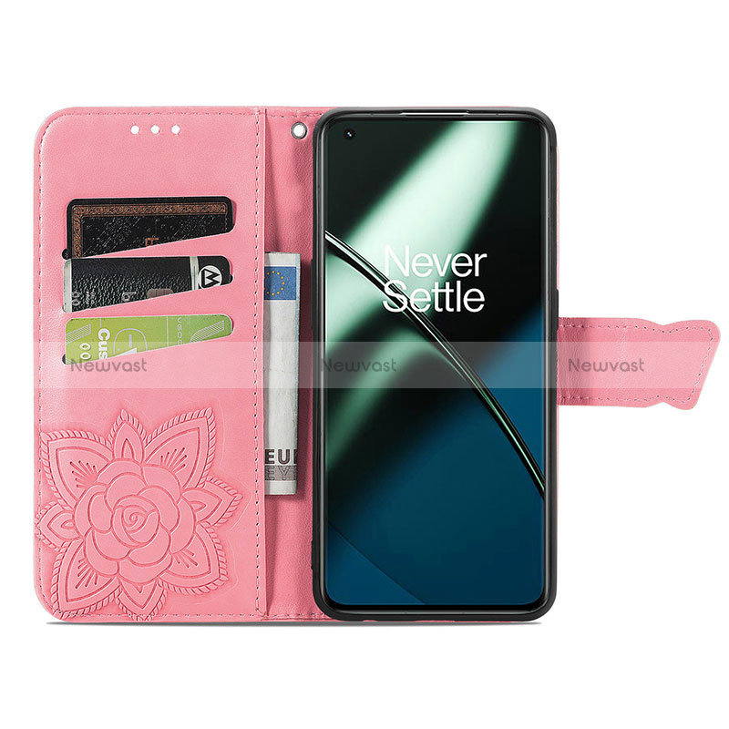 Leather Case Stands Butterfly Flip Cover Holder for OnePlus 11 5G