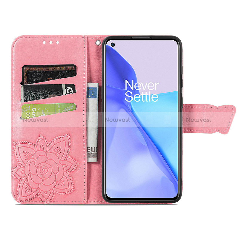 Leather Case Stands Butterfly Flip Cover Holder for OnePlus 9 5G