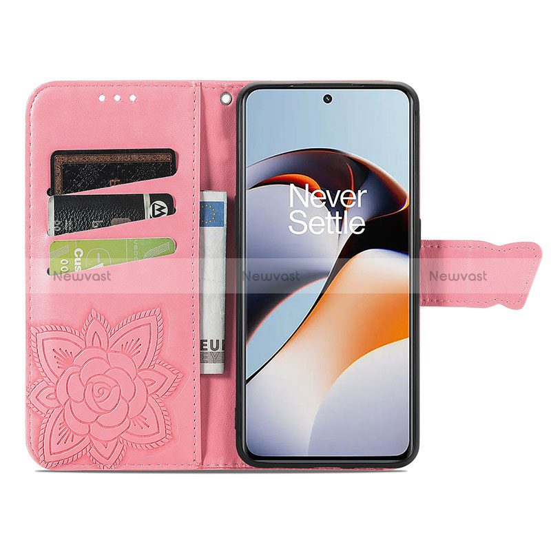 Leather Case Stands Butterfly Flip Cover Holder for OnePlus Ace 2 Pro 5G