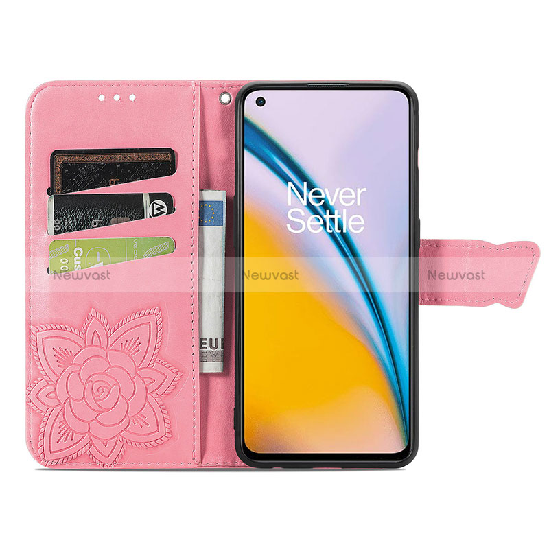 Leather Case Stands Butterfly Flip Cover Holder for OnePlus Nord 2 5G