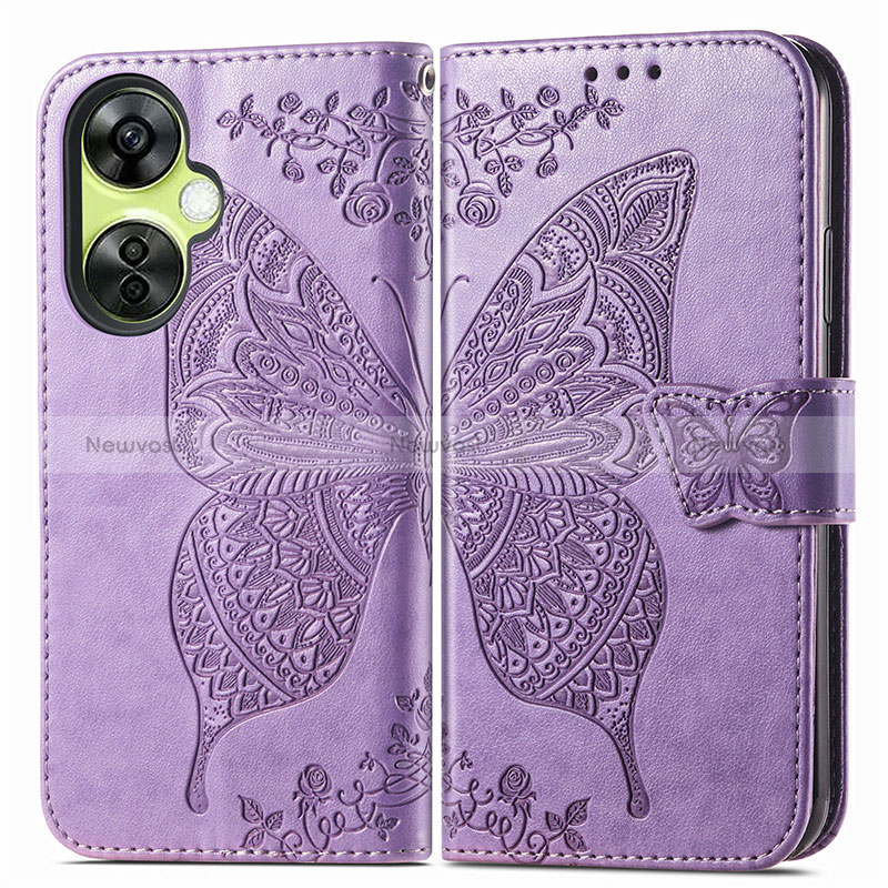 Leather Case Stands Butterfly Flip Cover Holder for OnePlus Nord CE 3 5G