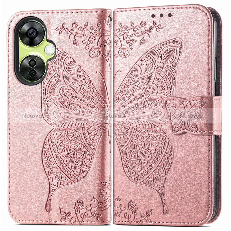 Leather Case Stands Butterfly Flip Cover Holder for OnePlus Nord CE 3 Lite 5G