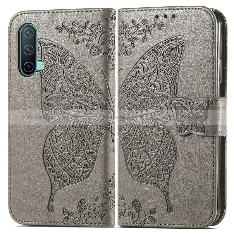 Leather Case Stands Butterfly Flip Cover Holder for OnePlus Nord CE 5G