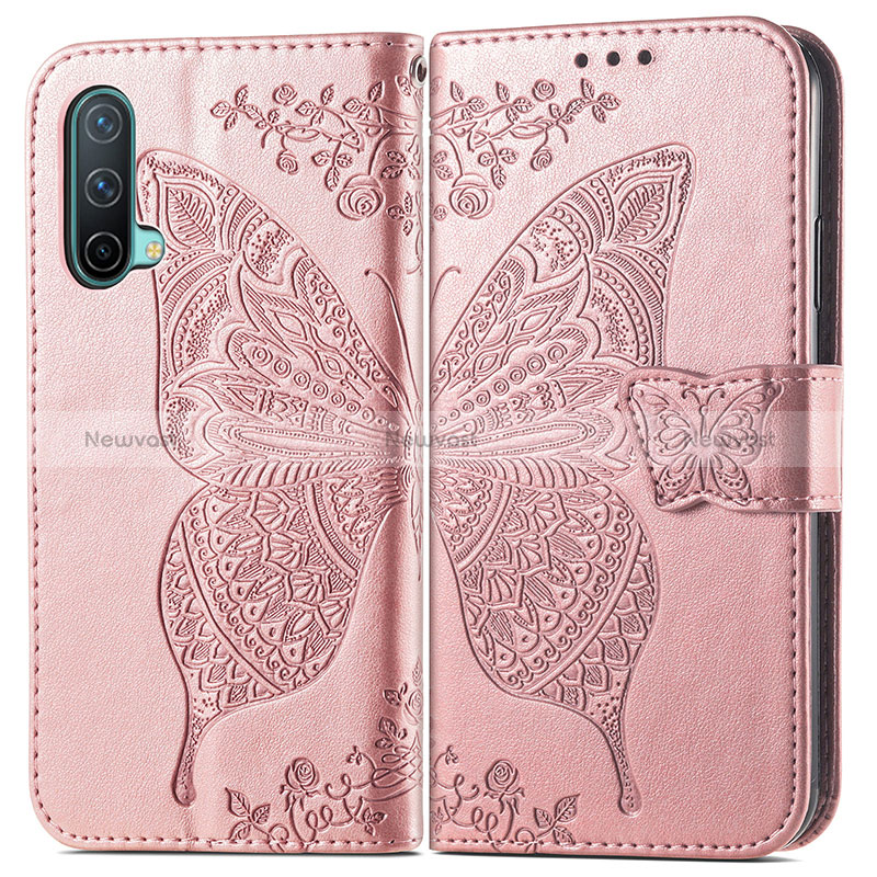 Leather Case Stands Butterfly Flip Cover Holder for OnePlus Nord CE 5G