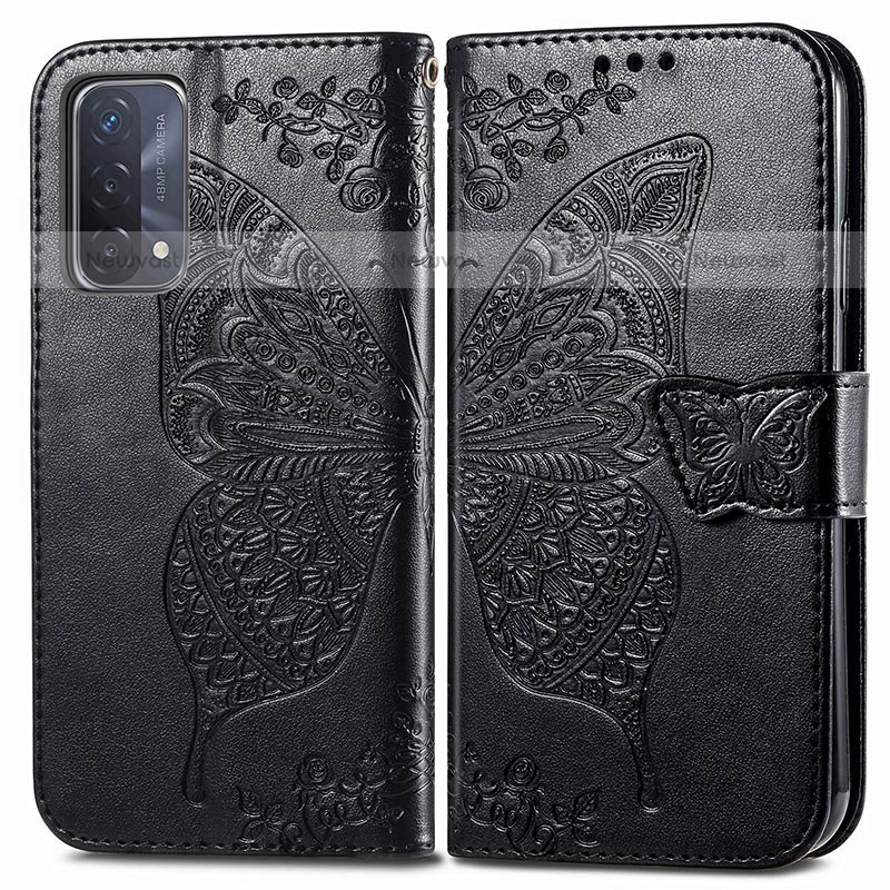 Leather Case Stands Butterfly Flip Cover Holder for OnePlus Nord N200 5G