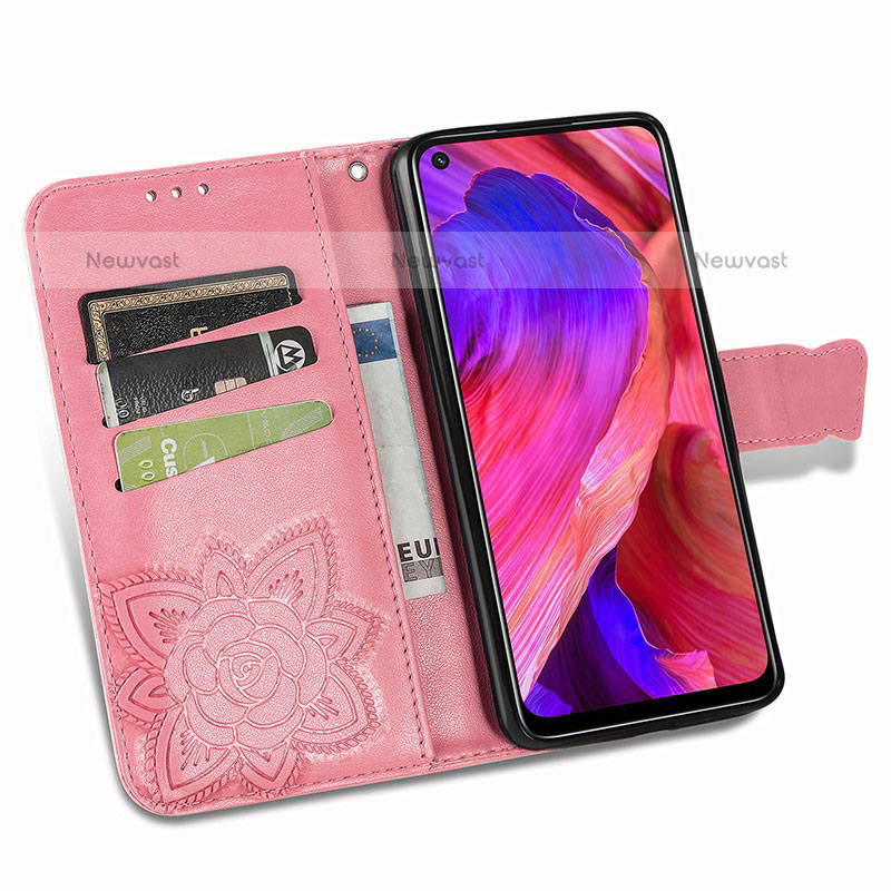 Leather Case Stands Butterfly Flip Cover Holder for OnePlus Nord N200 5G