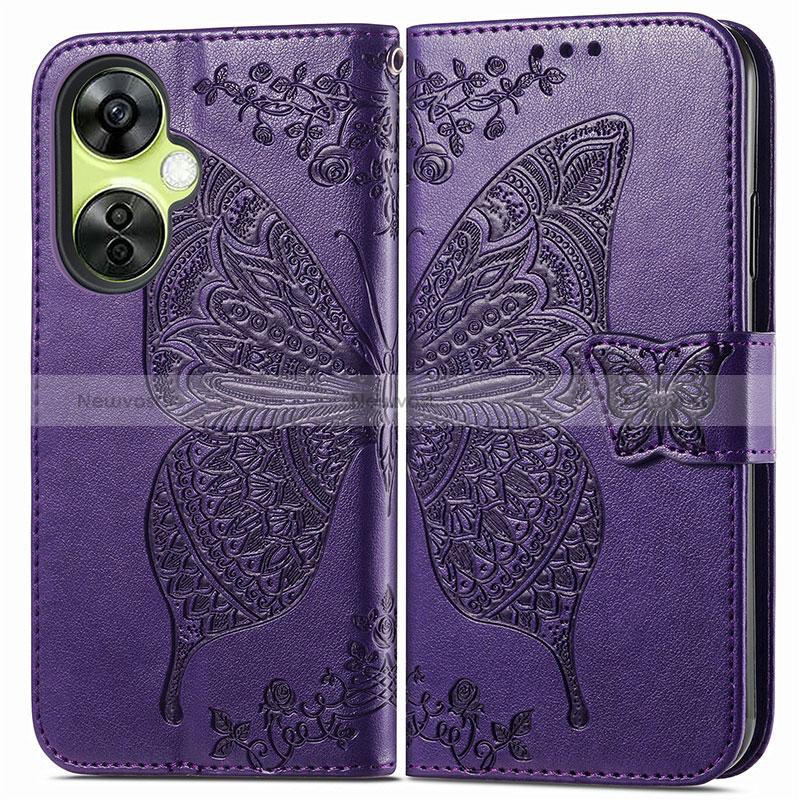 Leather Case Stands Butterfly Flip Cover Holder for OnePlus Nord N30 5G