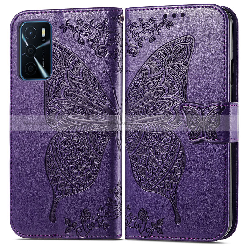 Leather Case Stands Butterfly Flip Cover Holder for Oppo A16