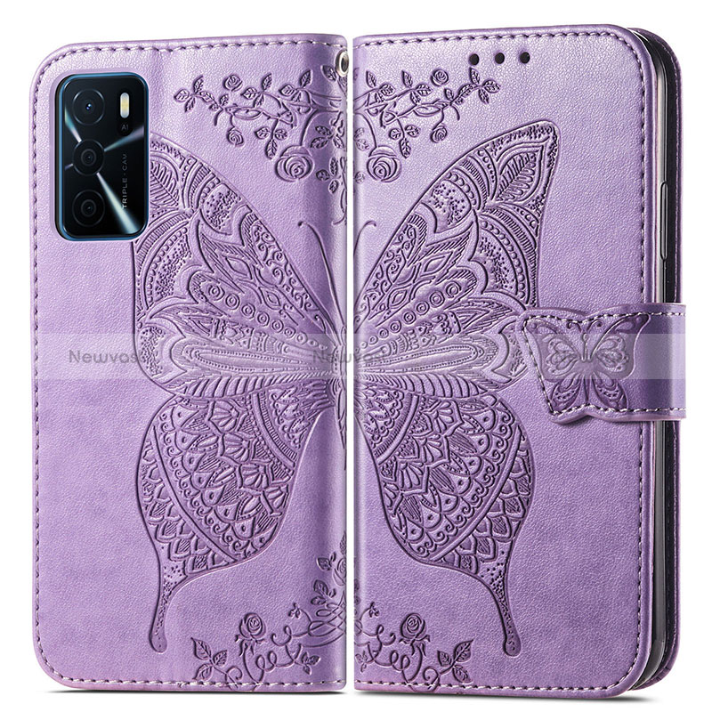 Leather Case Stands Butterfly Flip Cover Holder for Oppo A16