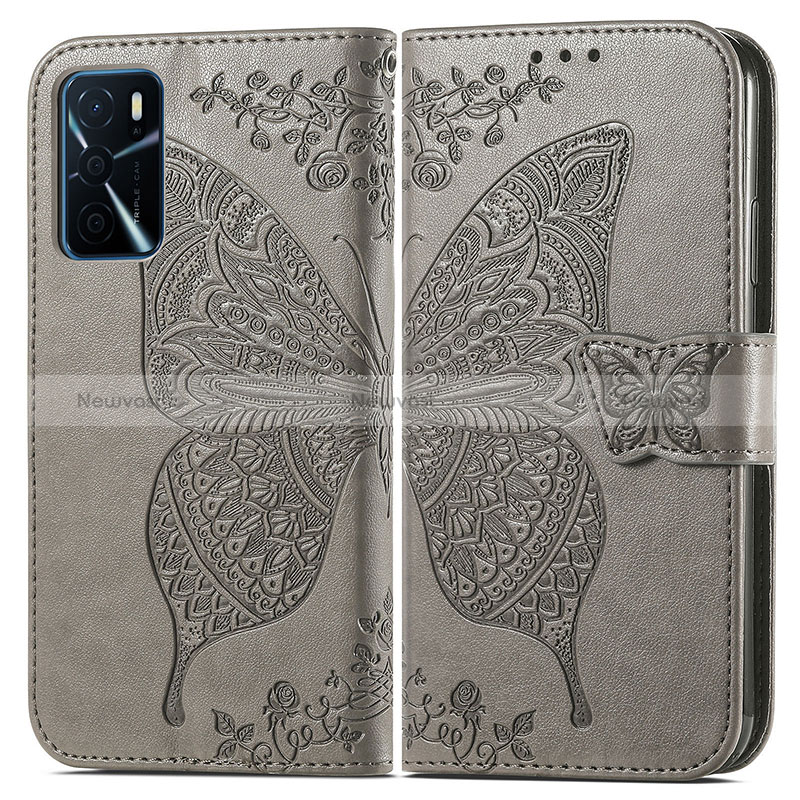 Leather Case Stands Butterfly Flip Cover Holder for Oppo A16