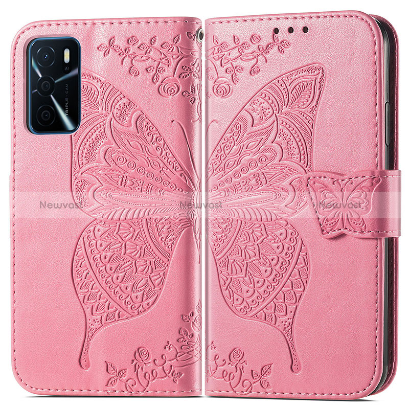 Leather Case Stands Butterfly Flip Cover Holder for Oppo A16