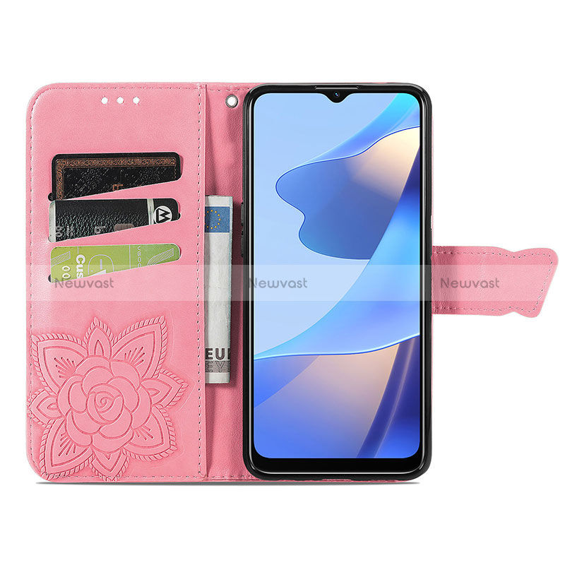 Leather Case Stands Butterfly Flip Cover Holder for Oppo A16