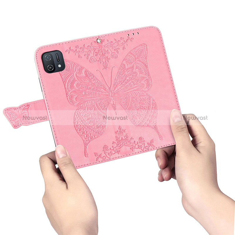 Leather Case Stands Butterfly Flip Cover Holder for Oppo A16e