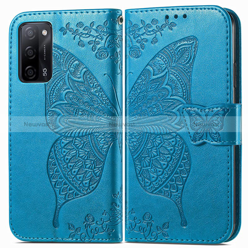 Leather Case Stands Butterfly Flip Cover Holder for Oppo A56 5G