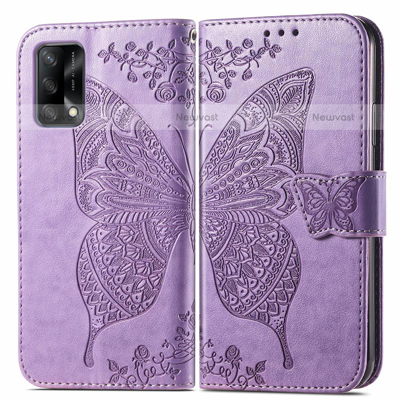 Leather Case Stands Butterfly Flip Cover Holder for Oppo A74 4G