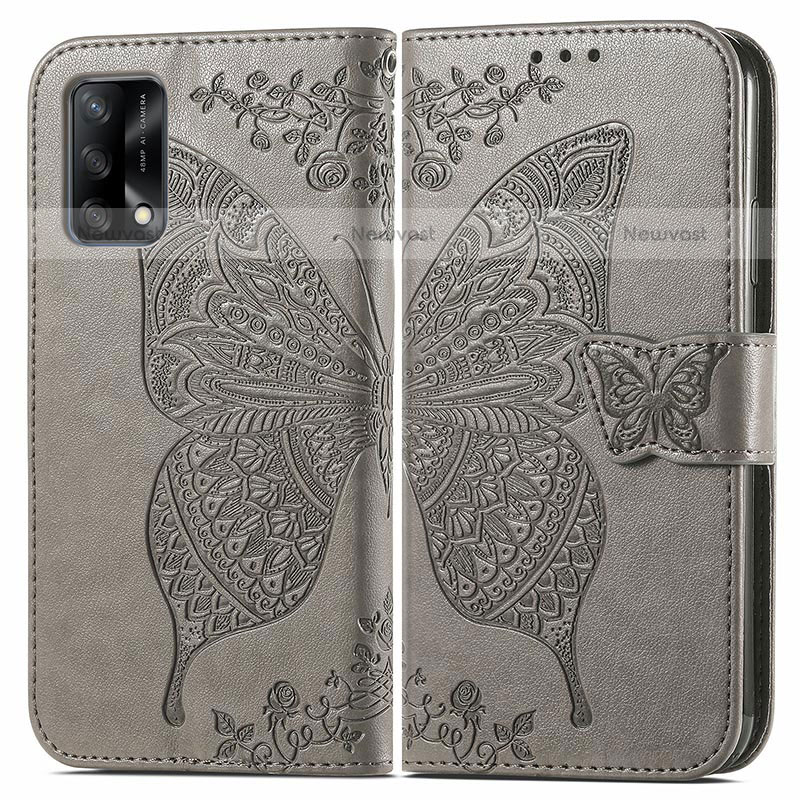 Leather Case Stands Butterfly Flip Cover Holder for Oppo A74 4G