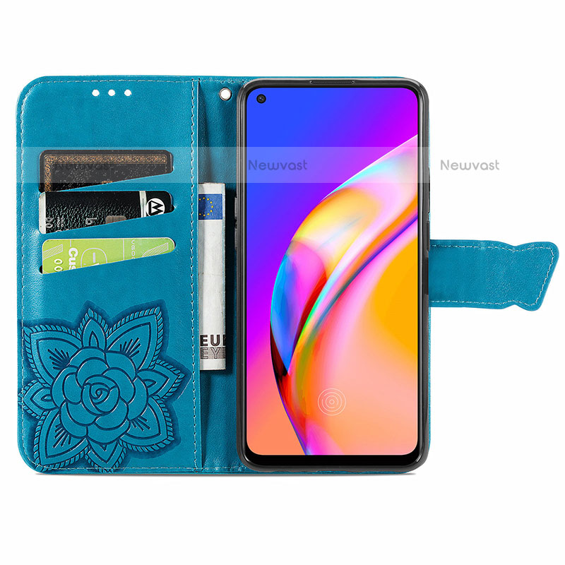 Leather Case Stands Butterfly Flip Cover Holder for Oppo A94 4G