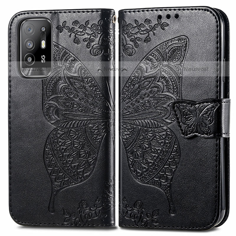 Leather Case Stands Butterfly Flip Cover Holder for Oppo A95 5G