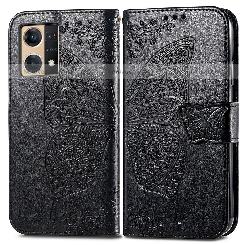 Leather Case Stands Butterfly Flip Cover Holder for Oppo F21 Pro 4G