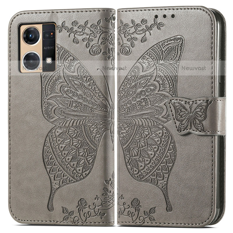 Leather Case Stands Butterfly Flip Cover Holder for Oppo F21s Pro 4G
