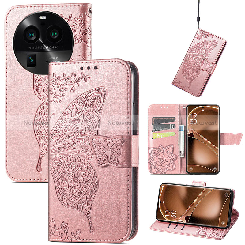 Leather Case Stands Butterfly Flip Cover Holder for Oppo Find X6 5G