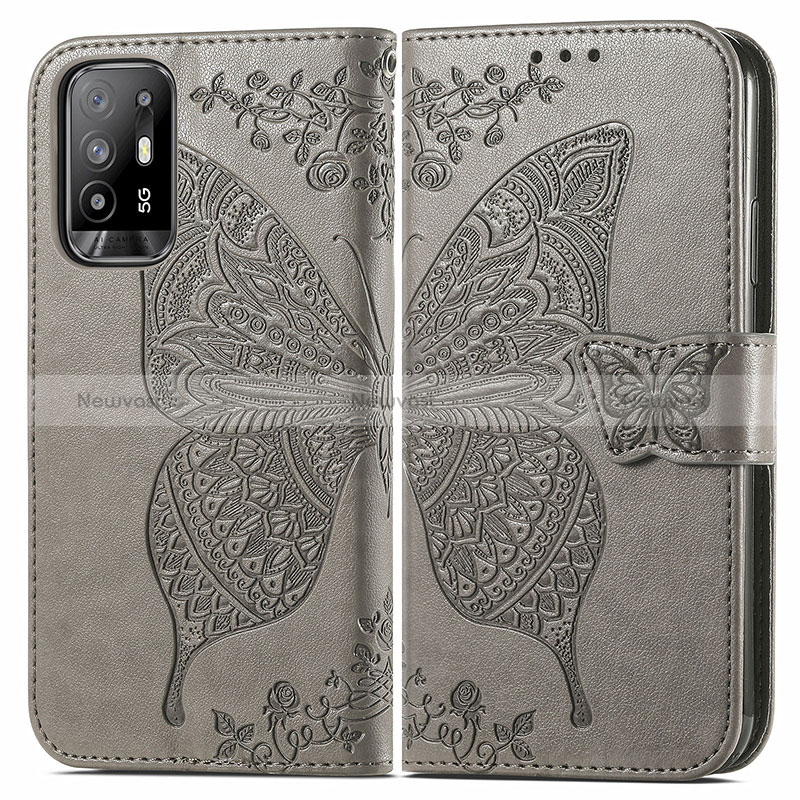 Leather Case Stands Butterfly Flip Cover Holder for Oppo Reno5 Z 5G