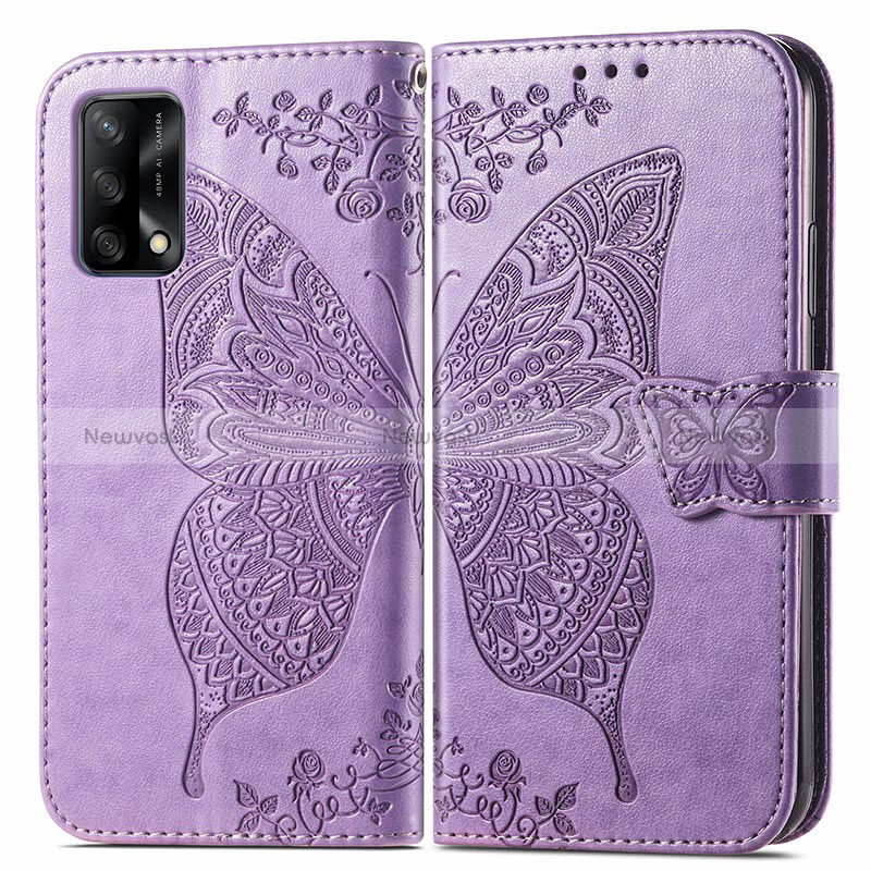 Leather Case Stands Butterfly Flip Cover Holder for Oppo Reno6 Lite