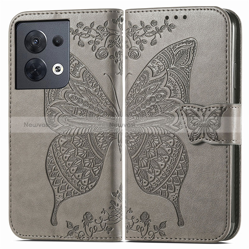 Leather Case Stands Butterfly Flip Cover Holder for Oppo Reno8 5G