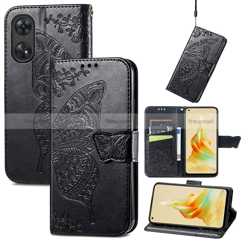 Leather Case Stands Butterfly Flip Cover Holder for Oppo Reno8 T 4G