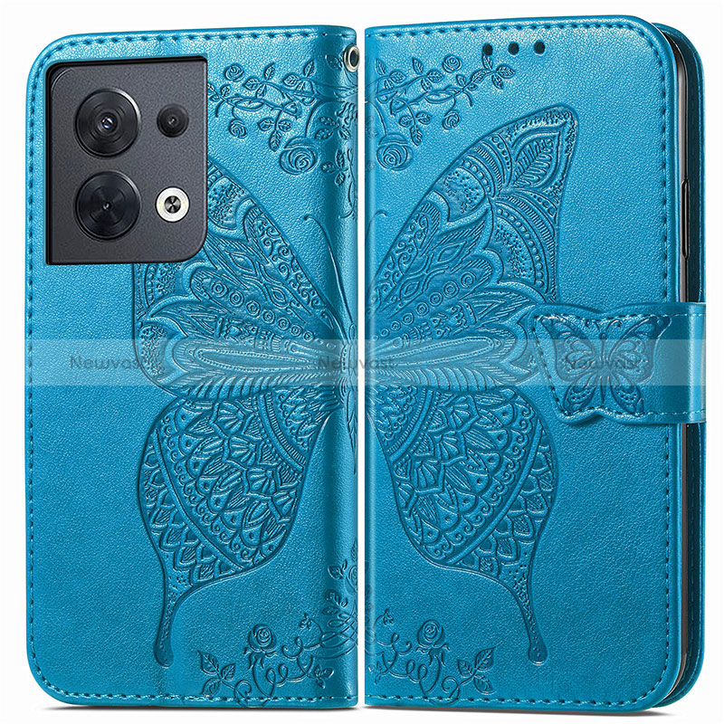 Leather Case Stands Butterfly Flip Cover Holder for Oppo Reno9 Pro 5G