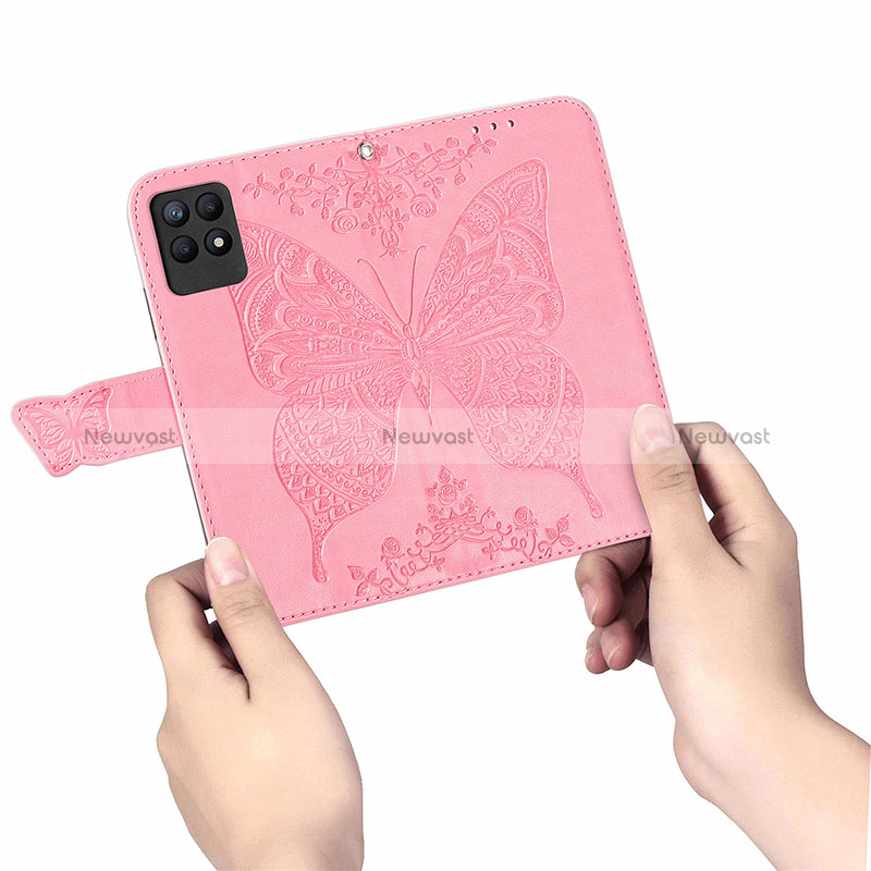 Leather Case Stands Butterfly Flip Cover Holder for Realme 8i