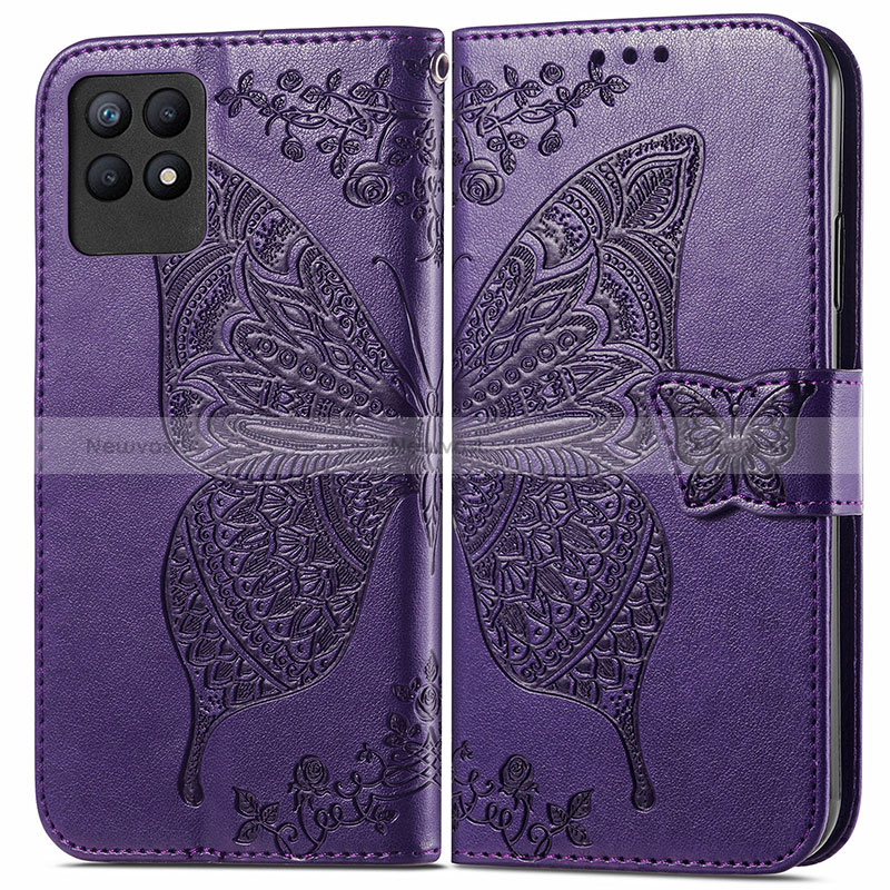 Leather Case Stands Butterfly Flip Cover Holder for Realme 8i