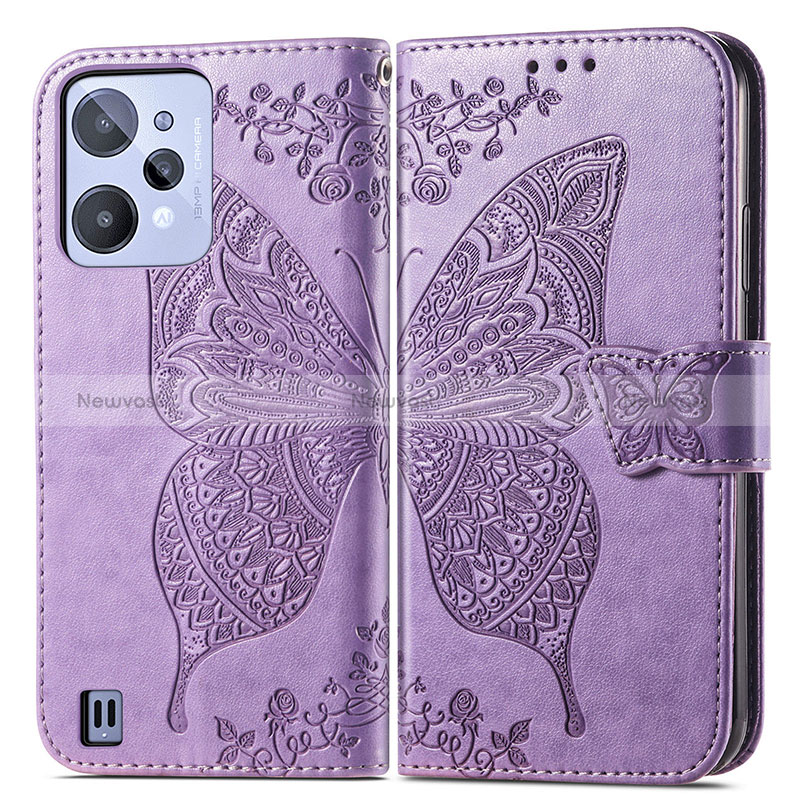 Leather Case Stands Butterfly Flip Cover Holder for Realme C31