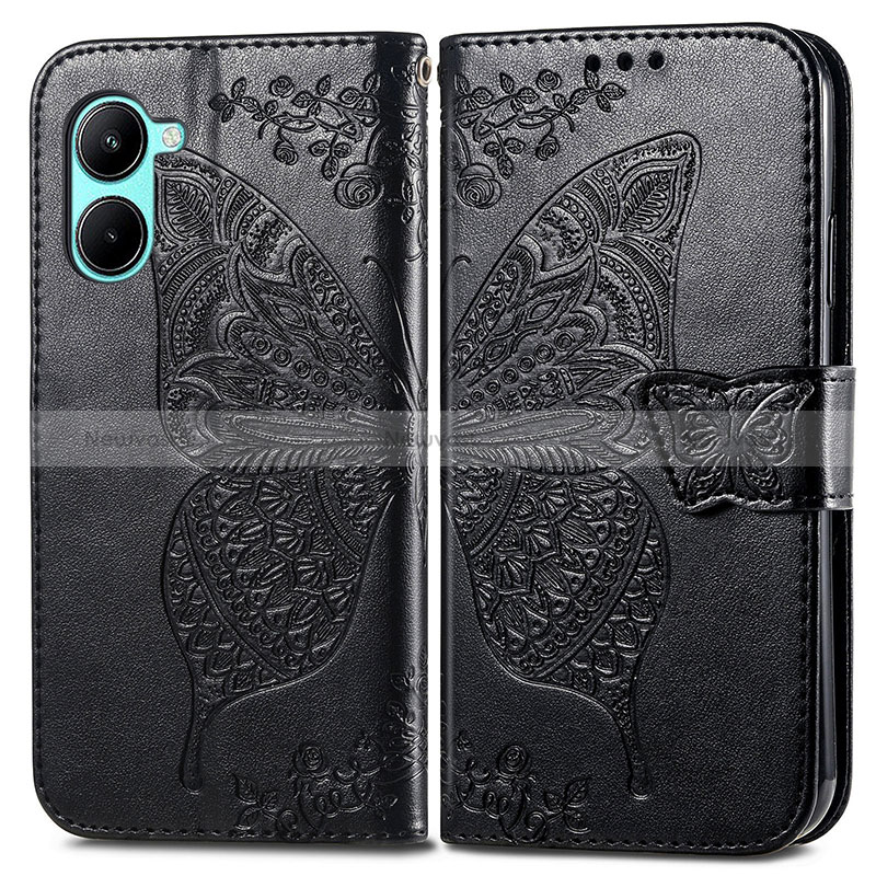 Leather Case Stands Butterfly Flip Cover Holder for Realme C33