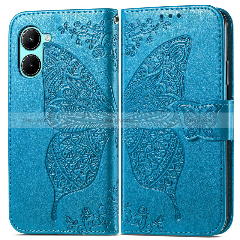 Leather Case Stands Butterfly Flip Cover Holder for Realme C33 (2023)