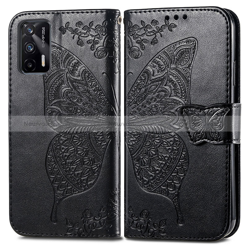 Leather Case Stands Butterfly Flip Cover Holder for Realme GT Neo 2T 5G Black