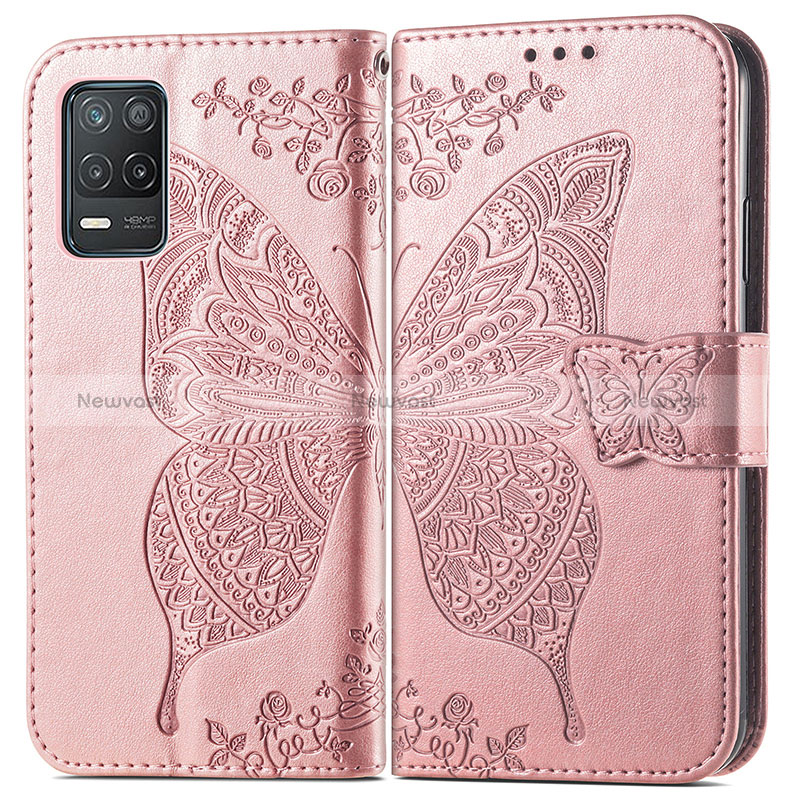 Leather Case Stands Butterfly Flip Cover Holder for Realme Narzo 30 5G