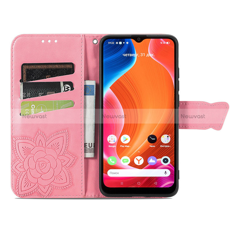 Leather Case Stands Butterfly Flip Cover Holder for Realme Narzo 50i